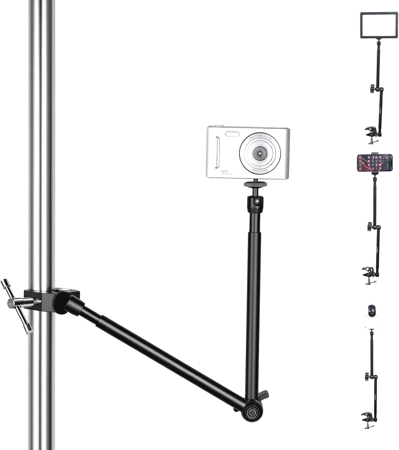UTEBIT 20" Magic Arm Clamp, Overhead Action Camera Mount Holder Stand