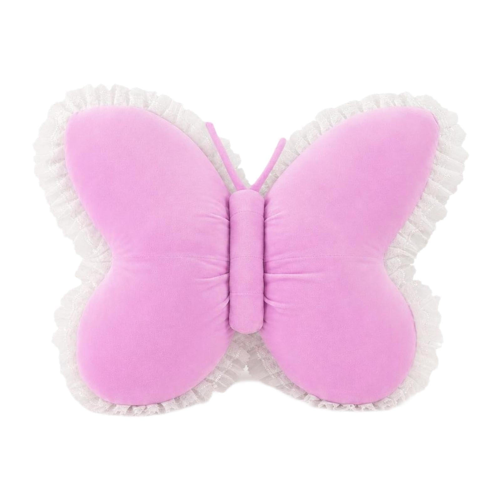 Cuscino Morbido in Peluche a Forma di Farfalla, Cuscino Decorativo 3D a Forma di Farfalla in Peluche, Animale Imbottito per scrivania, Calza di, Viola Chiaro