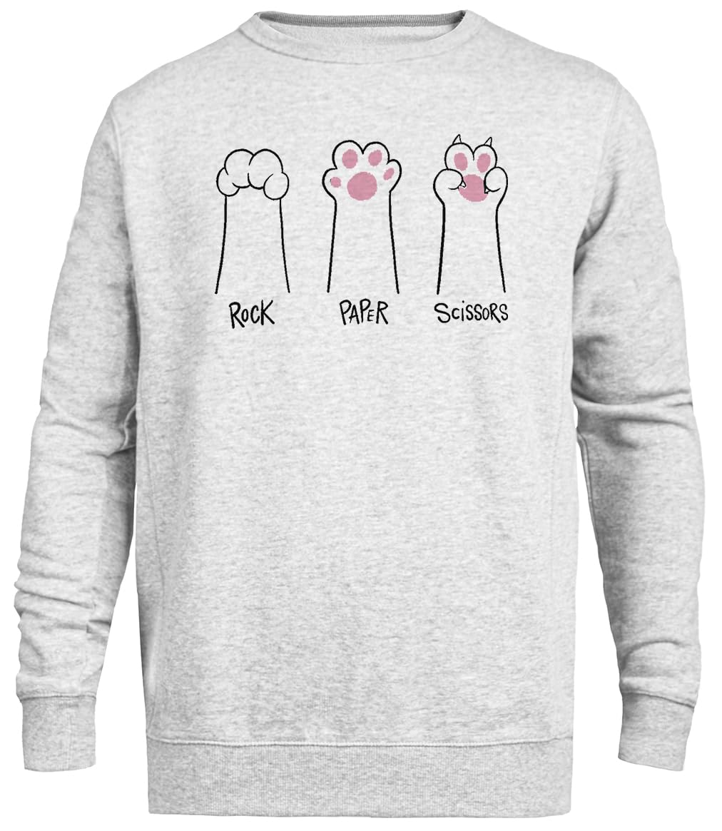 Kamień Papier Nożyce Szary Sweter Unisex Z Okrągłym Dekoltem Bez Płci Unisex Grey Jumper Genderless Crewneck
