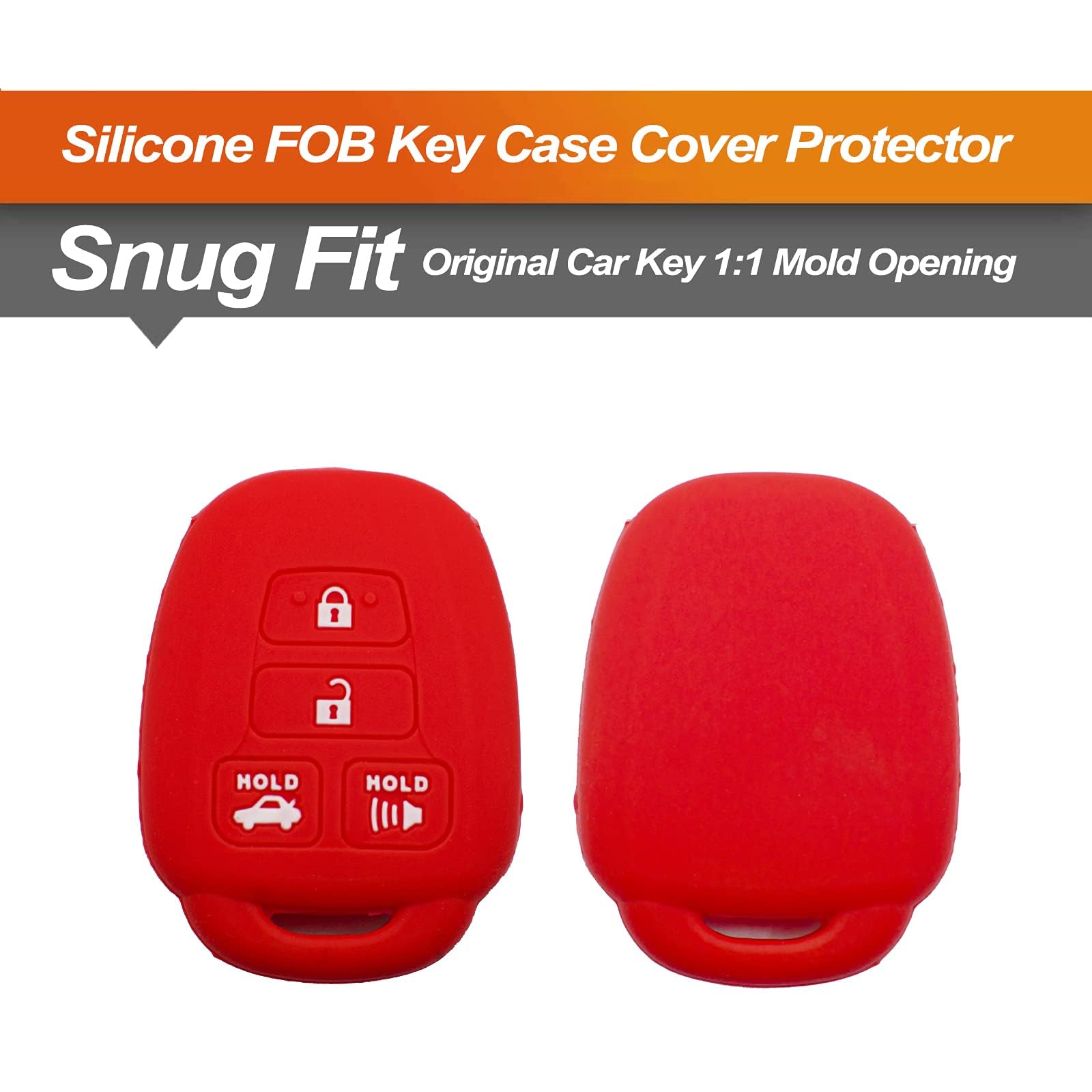 Silicone Key Fob Cover Fit for Toyota Camry SE LE Avalon Corolla RAV4 Venza Highlander Sequoia Scion 86 — view 3