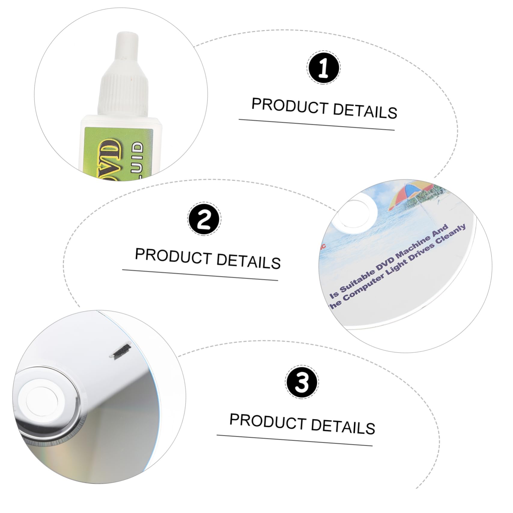 CIYODO 1Set CD Player Cleaning Kit Set with Cleaning Disc Essential Tool for Dust Dirt and Fingerprint Removal for Vcd with Playback Issues