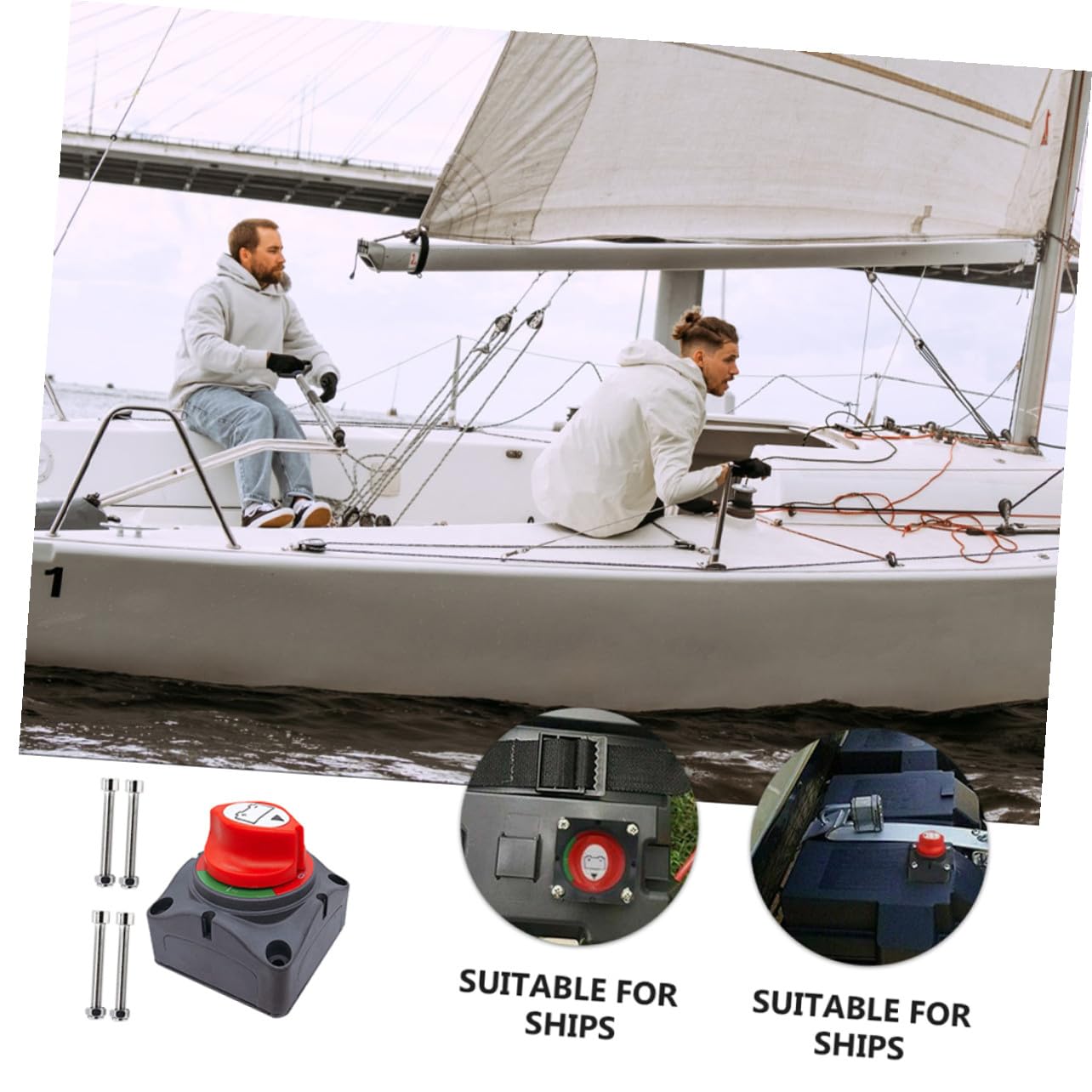 BESTYASH Interrupteur de Coupure de Batterie 600A, Isolateur de Déconnexion, 1 Set, en Plastique et Laiton, pour Bateau et Voiture