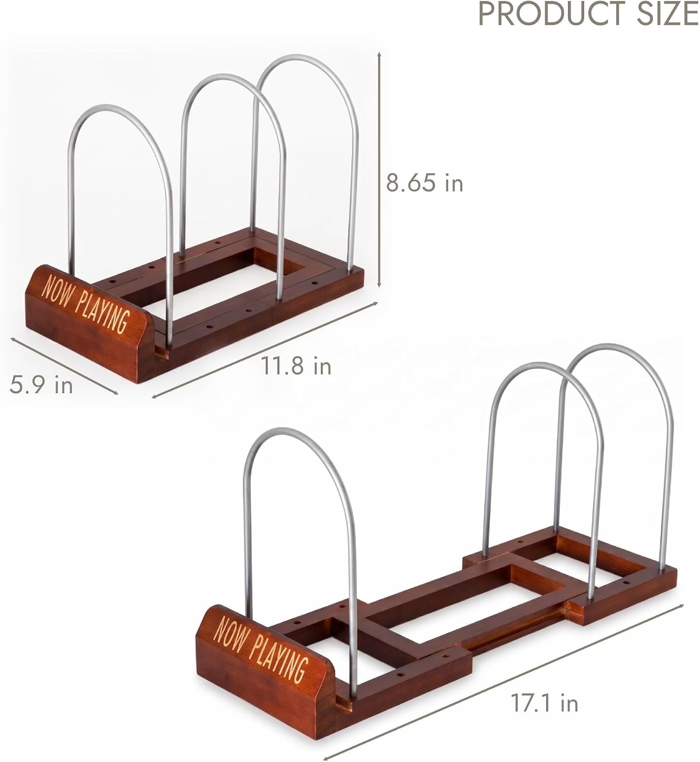 Expandable Wood Vinyl Record Holder & Storage, Album Organizer, 30-70 LPs