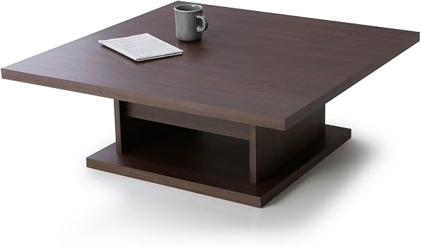 Lowya Low Table, Living Table, Width 35.4 inches 90 cm, Walnut