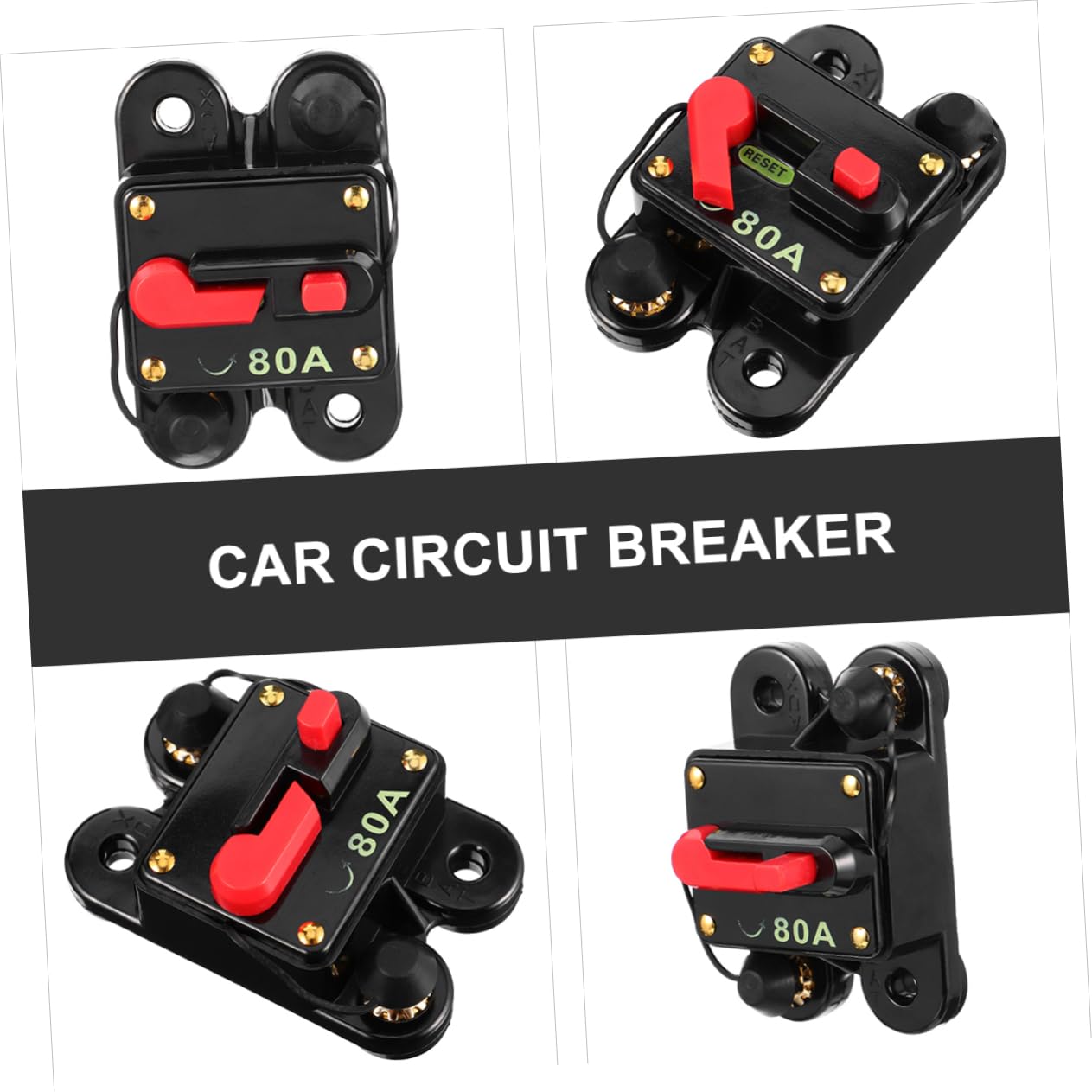 PartyKindom 3 Pièces Porte-fusible Fusible Du Disjoncteur Voiture Disjoncteur Automatique Manuel e Anl Mini-es Réinitialiser Le Alliage Black