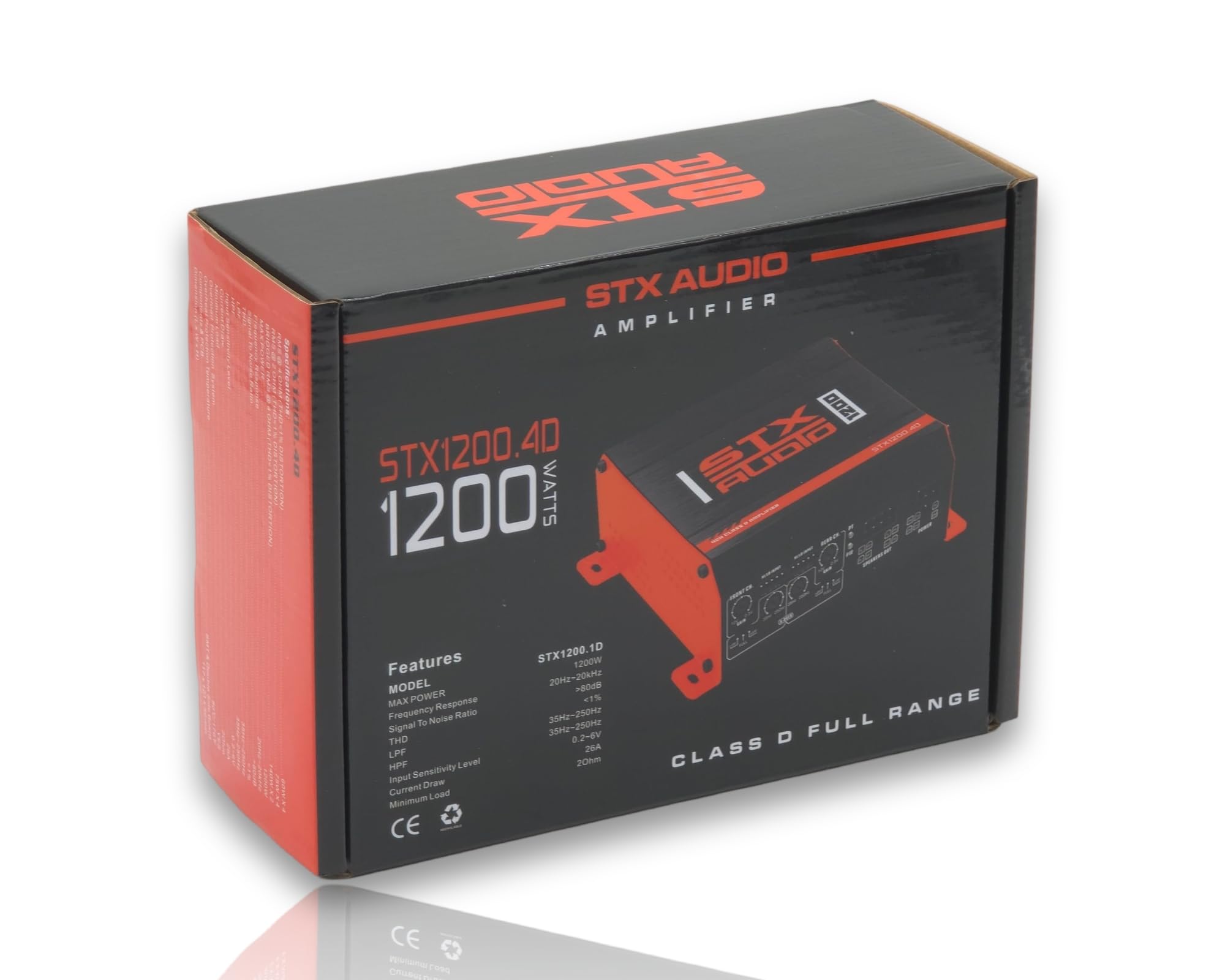 STX Audio STX1200.4D 1200-Watt 4-Channel Class D Bridgeable Amplifier, 75W RMS Per Channel, MOSFET Circuit Design, Adjustable LPF and HPF Filters for Car Audio Systems