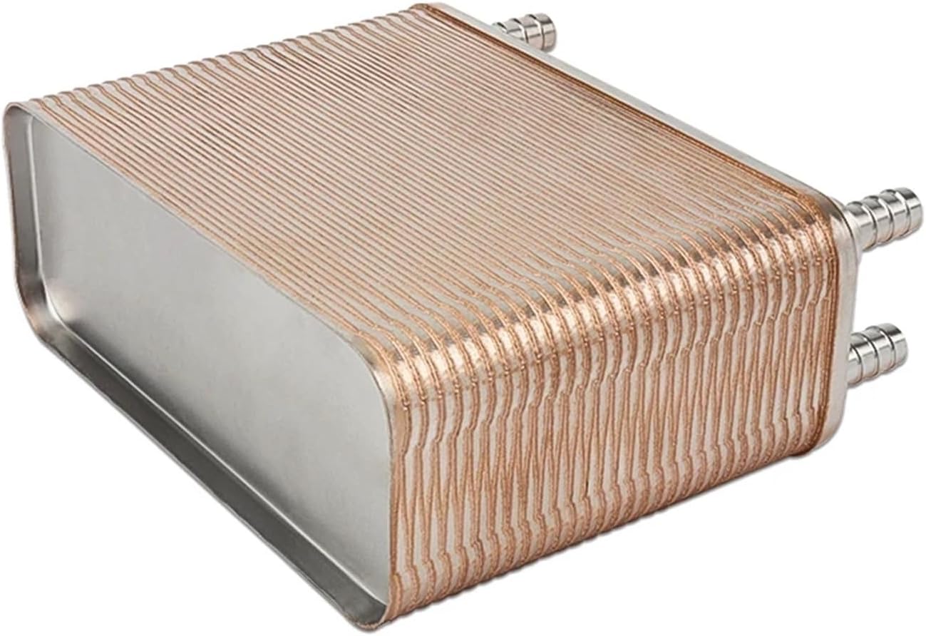 304 Heat Exchanger 60 Plates Wort Chiller Brazed Plate Draft Beer Wort Chiller For Homebrew Food Grade X 1/2" NPT Barb Hose Multiple Applications