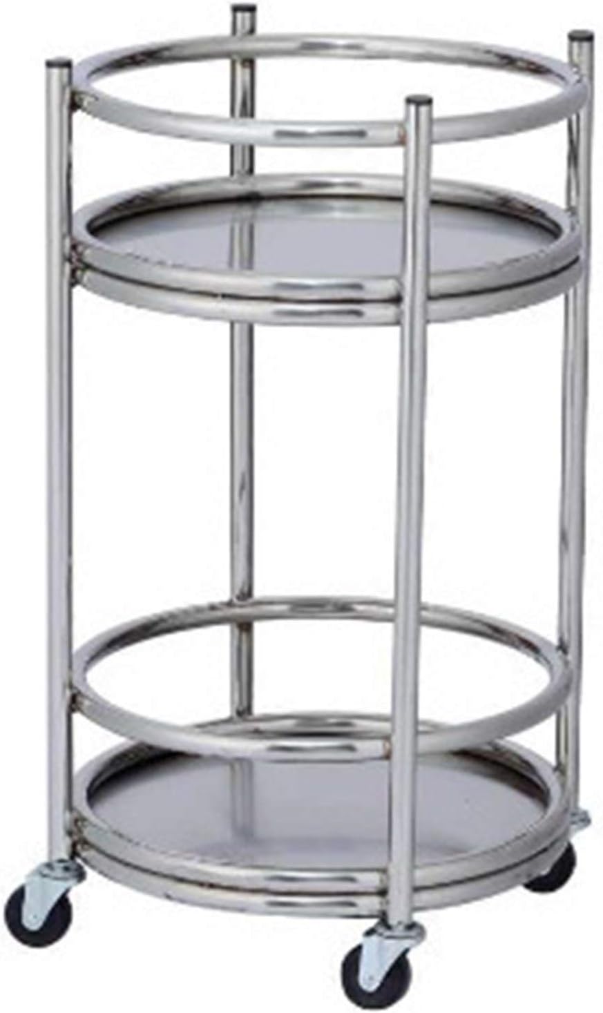Round Bar Cart, Bar Cart Rolling Serving Cart, for Home Kitchen Club, Home Mobile Kitchen Serving cart,Serving Bar Cart Kitchen cart with Storage (Color : Stainless Steel 2) (Stainless Steel 2)