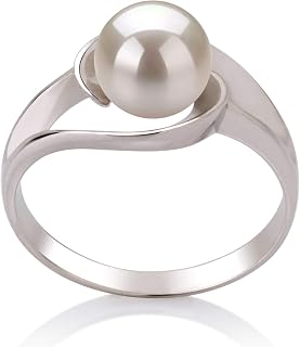 Clare AAA 6-7mm White Freshwater Cultured Pearl Sterling Silver Ring Size 7 - Elegant Women's Statement Jewelry