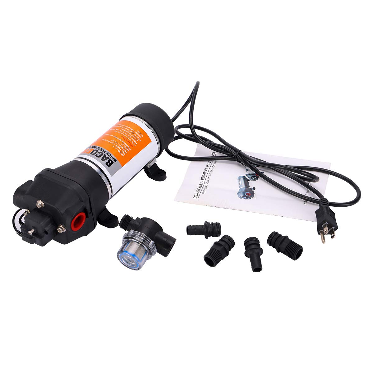 BACOENG AC110V Self Priming Water Pressure Pump, 45Psi On Demand