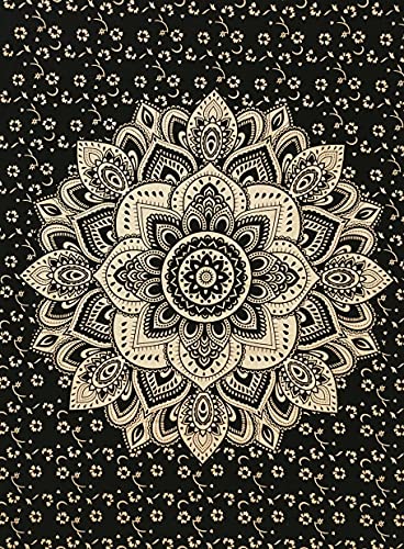 ICC Black-Gold Small Wall Tapestry 30 x 40 Inches