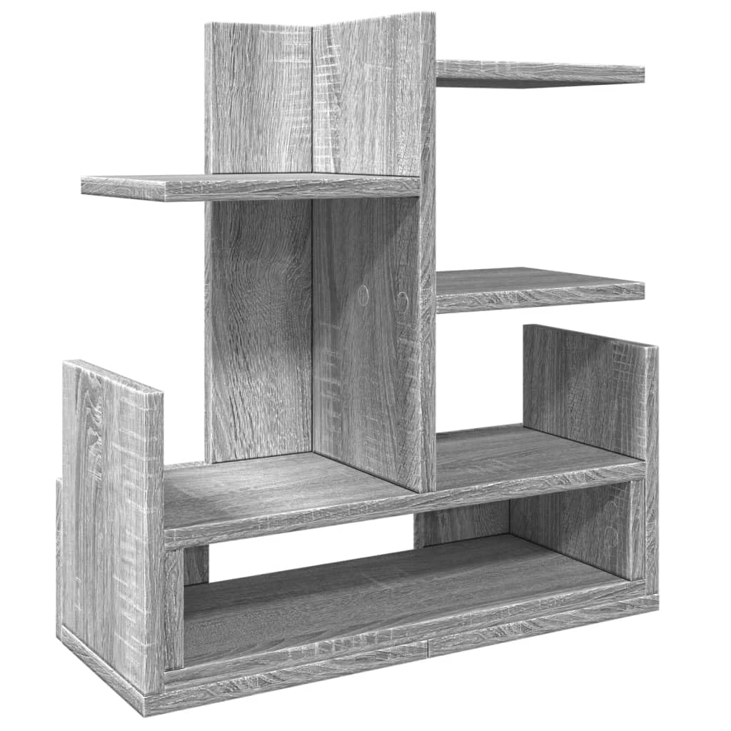 Organizer Scrivania Grigio Sonoma 49x20x52,5 cm Multistrato,Organizer da scrivania in Legno Fai da Te da Te per cancelleria, Grande capacità,per casa, Ufficio e Scuola