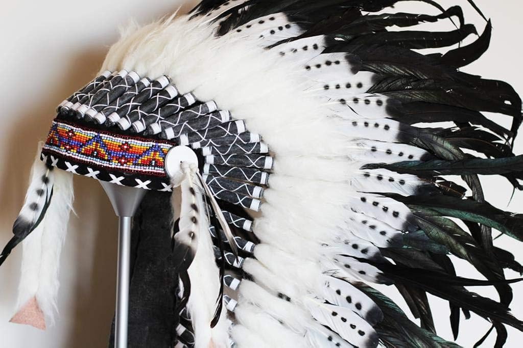 Miniatura 3 de Tocado mediano doble pluma estilo nativo americano