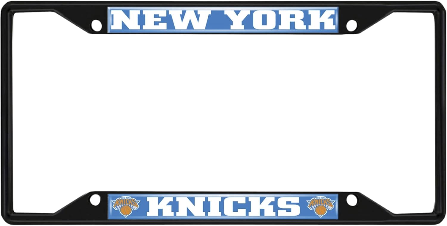 FANMATS 31335 New York Knicks Metal License Plate Frame Black Finish