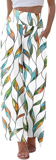 JZC Women's Palazzo Lounge Pants Casual Wide Leg Pants High Waist Flowy Toursers with Pockets