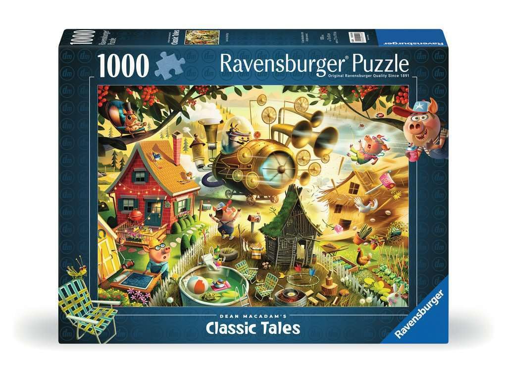 Ravensburger Look Out Little Pigs 1000 piece Jigsaw Puzzle for Adults and Kids Age 12 and Up