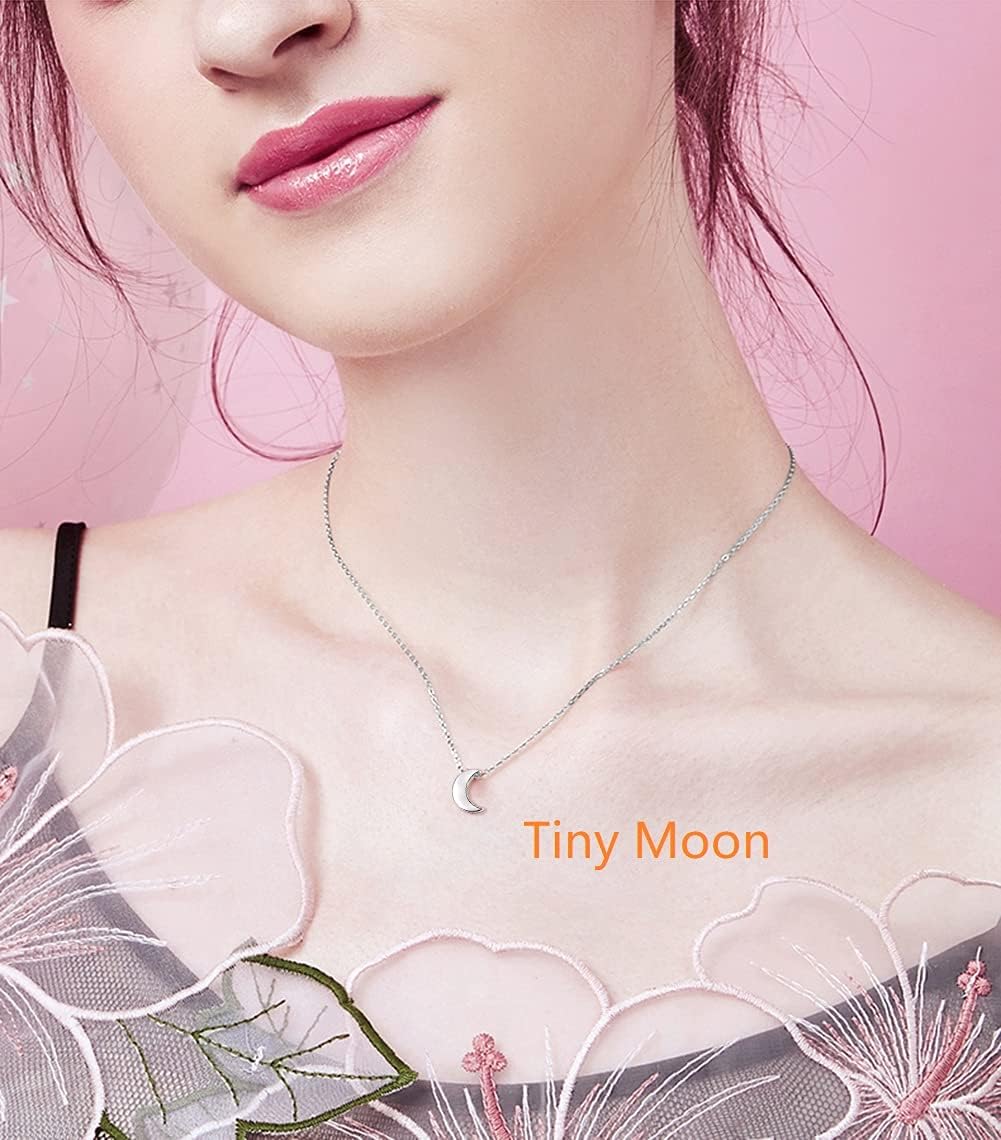 Christmas Gifts for Her 925 Sterling Silver Dainty Star Moon Paw Print Pendant Tiny Moon Star Necklace Adjustable Clavicle Chain for Women Girls, Star Moon Fans Jewelry - Image 3