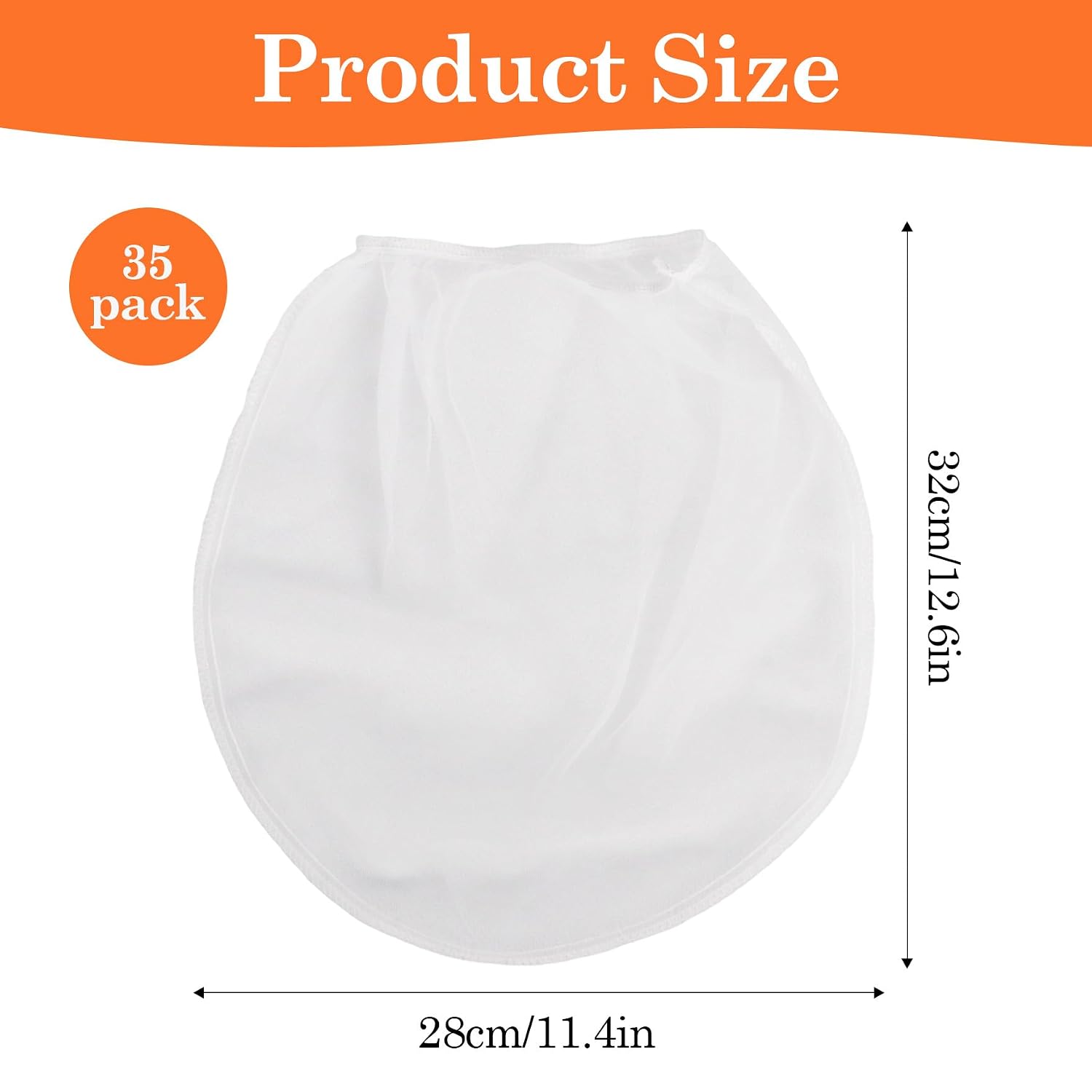 Klmnop 35 Pack Paint Strainer Bags 1 Gallon, Elastic Top Fine Mesh Filter Bag for Paint and Gardening, Bulk Disposable Bucket Strainers Bags(White)