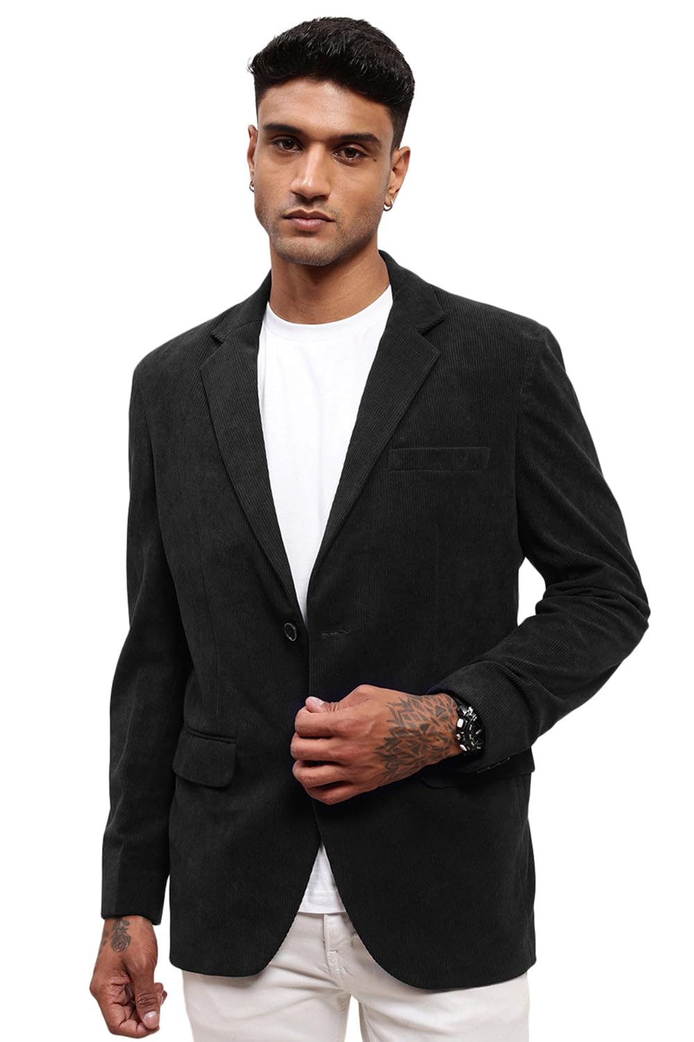 showoffff SHOWOFF Men's Black Solid Single-Breasted Blazer-LBR-5230_Black-picture-12
