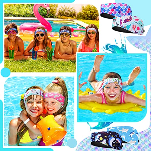 Image of 8 Pcs Swimming Headband for Kids Adjustable Cute Swimming Ear Band Keeping Water Out Ear Protection Band Waterproof Swim Headband for Kids Children Swimmers Age 4-9 Surfing Bathing (Animal)