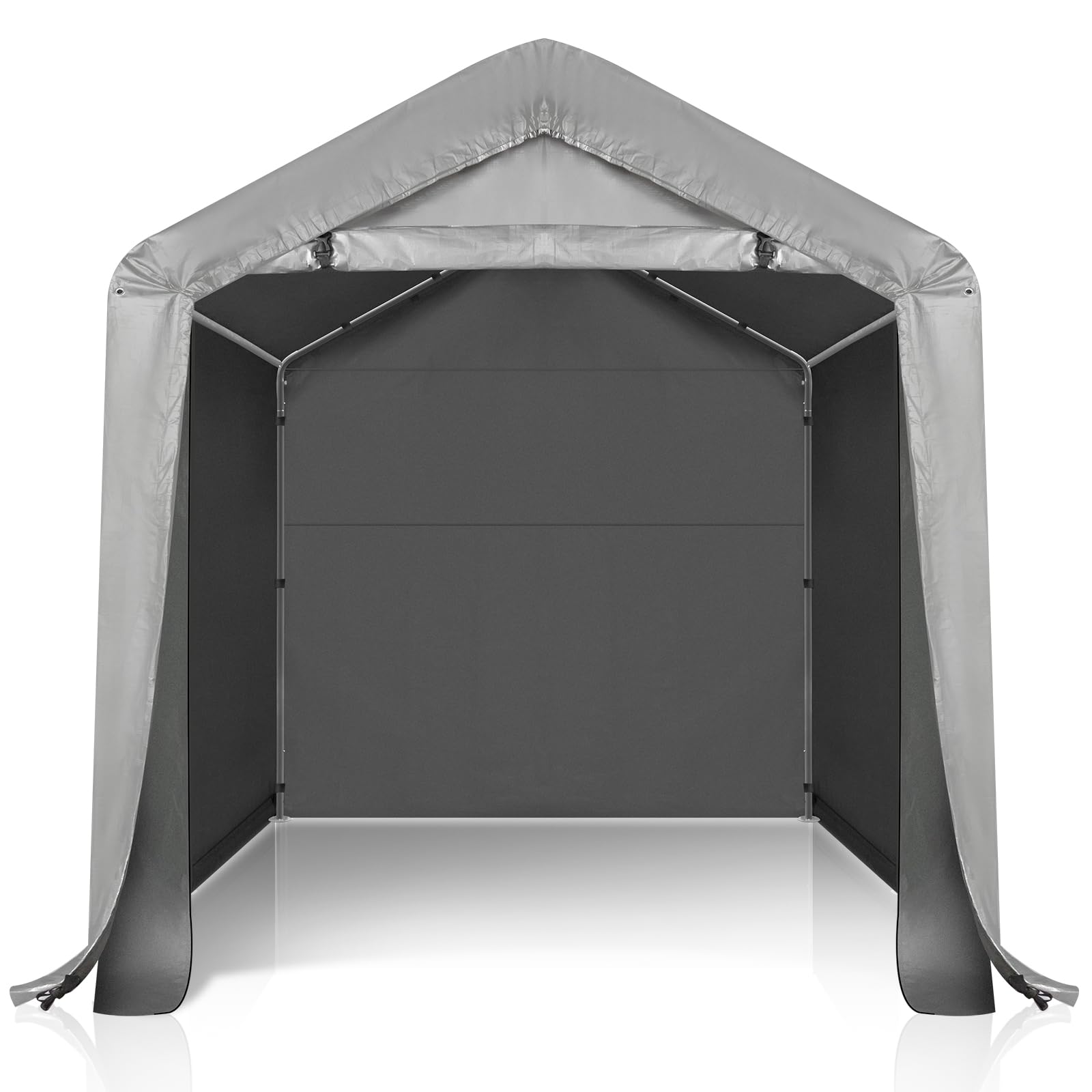 Bonnlo Carport Garagenzelt, Winterfest Aufblasbar Lagerzelt Gerätehaus mit Stabiler Stahlrohrkonstruktion, Autozelt, Dunkelgrau (180x180cm)