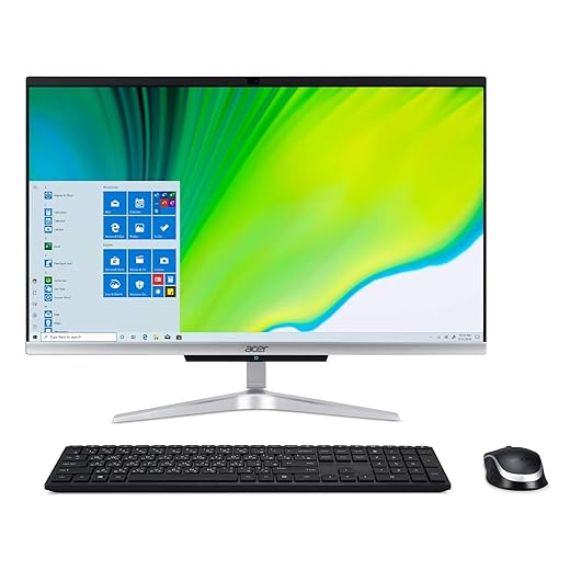 Acer Aspire C24-963-UA91 AIO Desktop, 23.8" Full HD Display, 10th Gen Intel Core i3-1005G1, 8GB DDR4, 512GB NVMe M.2 SSD, 802.11ac Wi-Fi 5, Wireless Keyboard and Mouse, Windows 10 Home