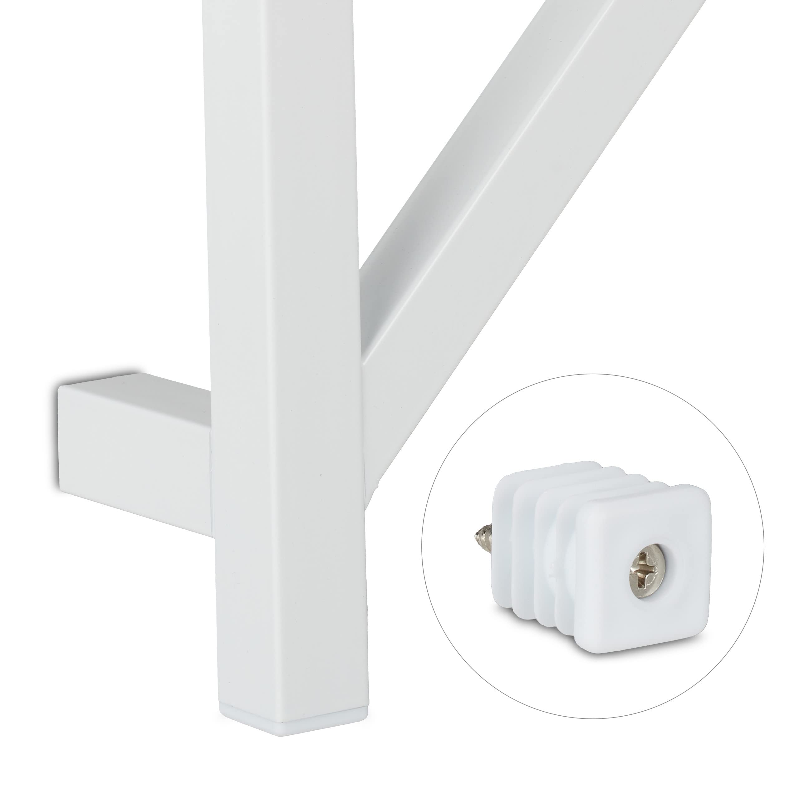 Relaxdays Appendiabiti a Albero, HLP: 100,5x19,5x7 cm, 8 Ganci, Attaccapanni da Parete, Appendi Abiti e Giacche, Bianco