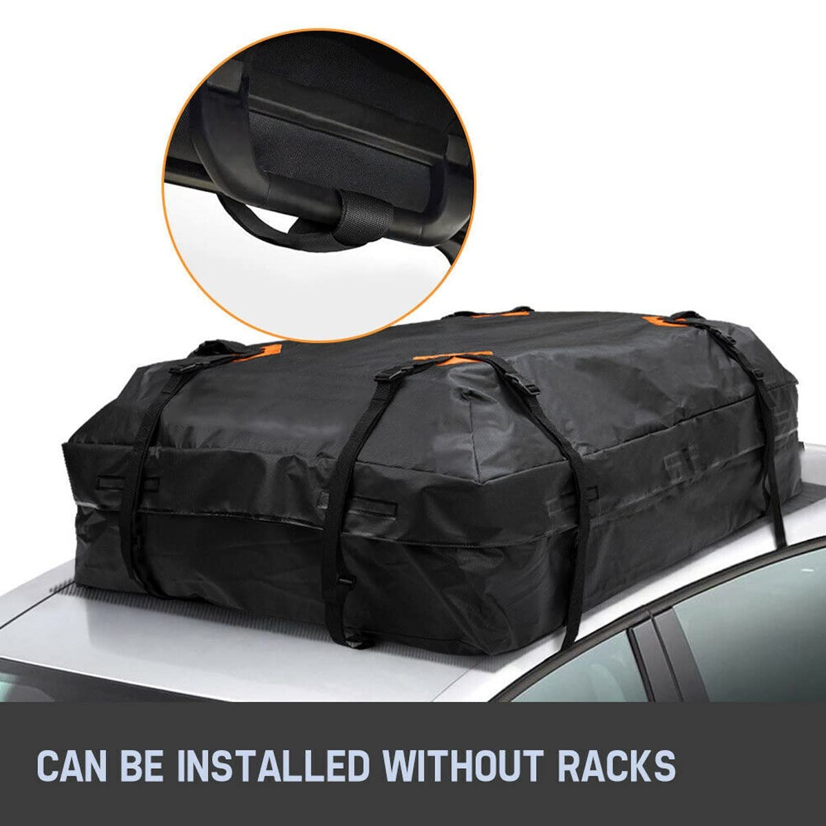 Barras Techo Barras Superiores 120x90x44cm 420D Bolsa Techo Carga Coche Impermeable Grande Portaequipajes Bolsa De Cubo De Almacenamiento Negro Bolsa De Viaje SUV Van