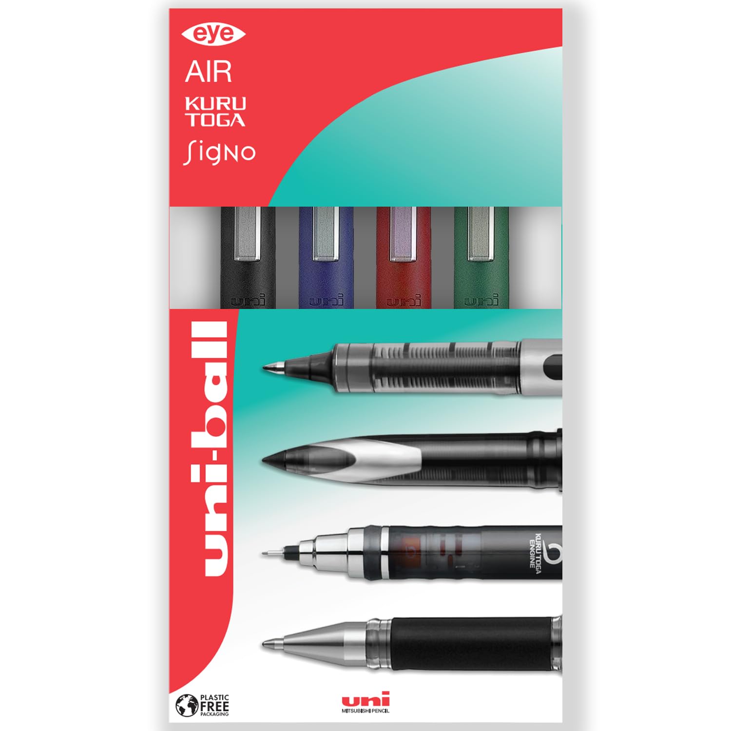 uni-ball Eye Micro UB-150E Gel Ink Pen - 0.5 mm - In Envelope Gift Packaging (Pack of 4, Mixed) - Image 2