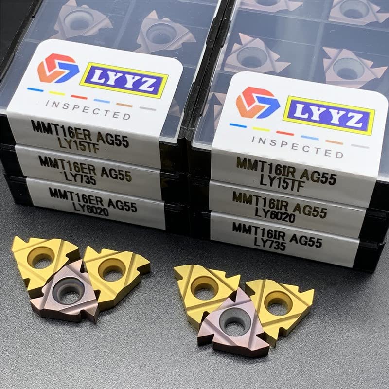 MMT11ER MMT11IR MMT16IR MMT16ER MMT22ER 22IR AG55 AG60 VP15TF ER6020 US735 CNC Thread Milling Cutter Carbide Tool - (LY15TF/ Angle: MMT11ER AG60/ 20Pcs)