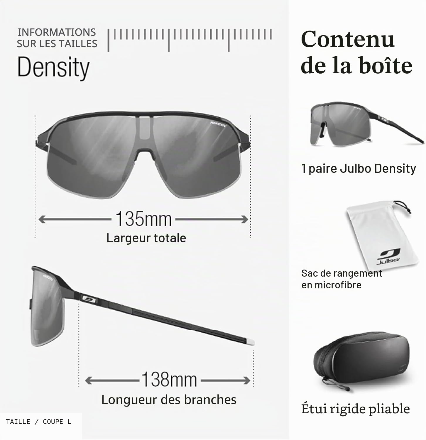 Julbo DENSITY Lunettes de soleil course à pied, trail, vélo Adulte Mixte
