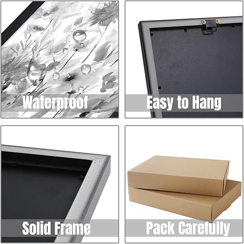 Miniatura 6 de Lienzo botánico para pared, imágenes de flores silvestres en blanco y negro, pinturas rústicas y florales, decoración de 2 paneles, arte moderno