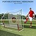 PeacefulHues 2-in-1 Soccer Rebounder Net, Easy Setup with 6'x4.6' Large Net and 6'x1.6' Small Bounce Back Net for Outdoor Soccer Practice, Passing, Volley, and Solo Training