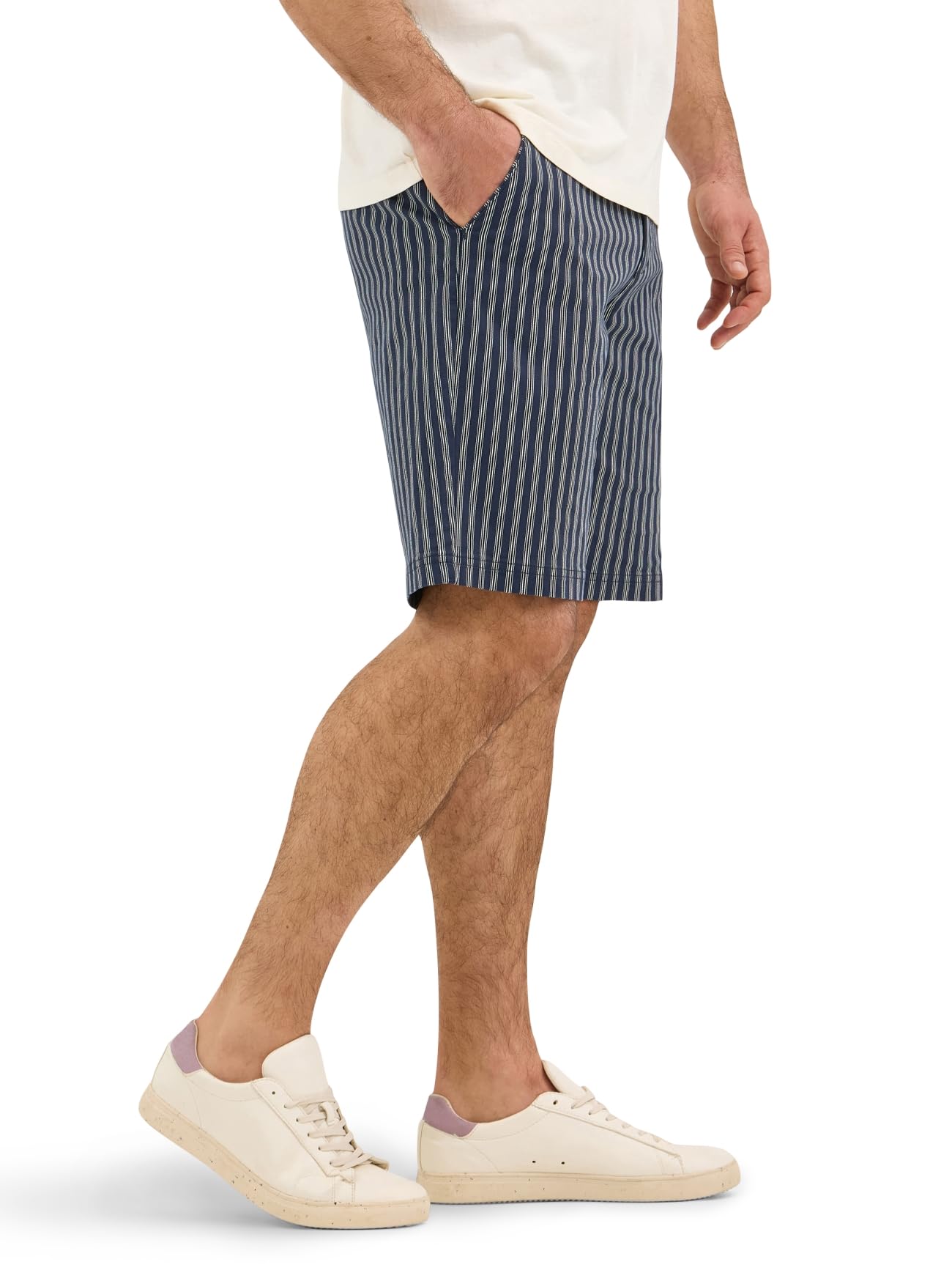 Lee Extreme Motion Herren-Shorts, Flache Vorderseite, Mood Indigo-Streifen, 49 – Ansicht 2