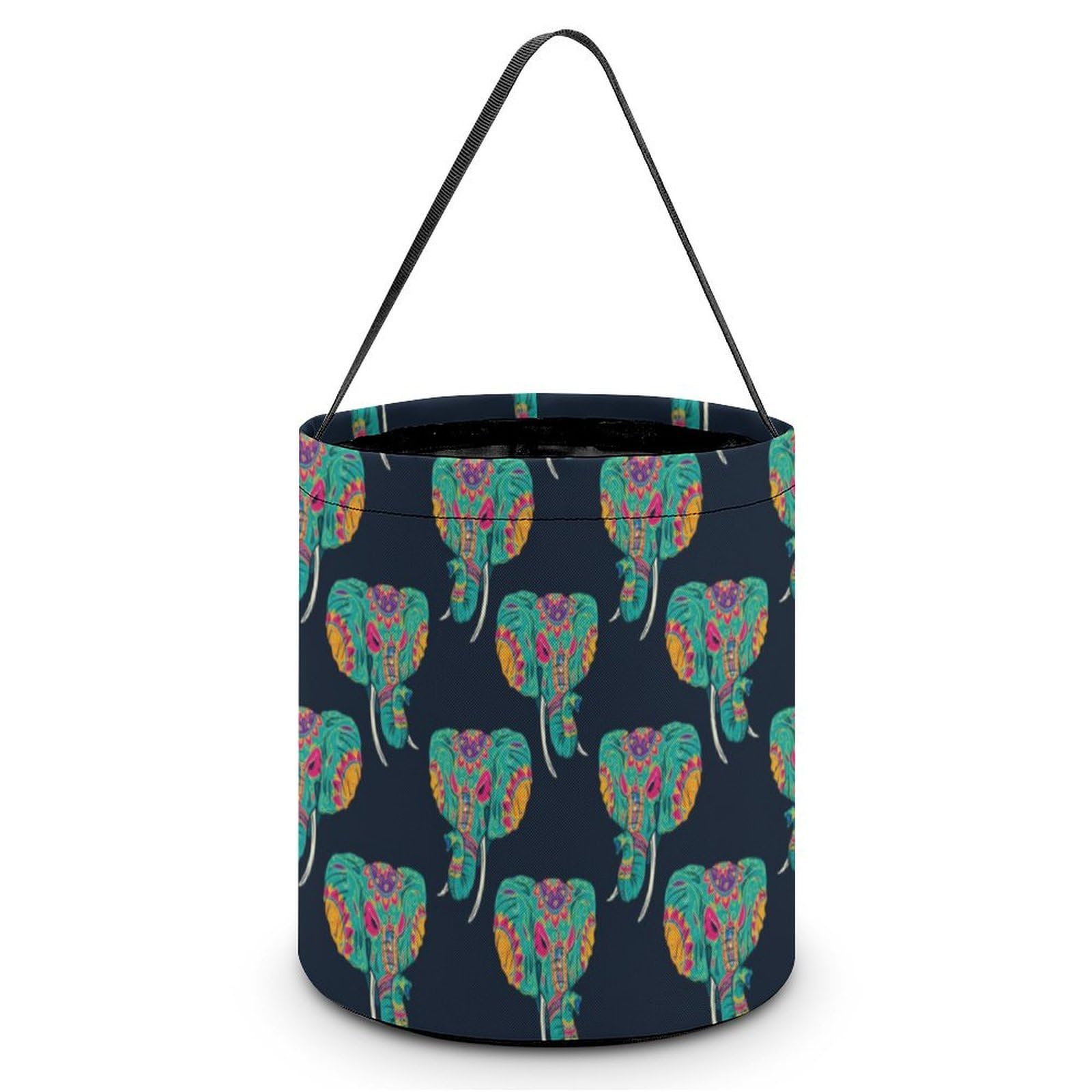 Colorful Indian Elephant Cute Easter Basket Bags Eggs Bucket Candy Tote Decorations Gifts Party Storage Bag