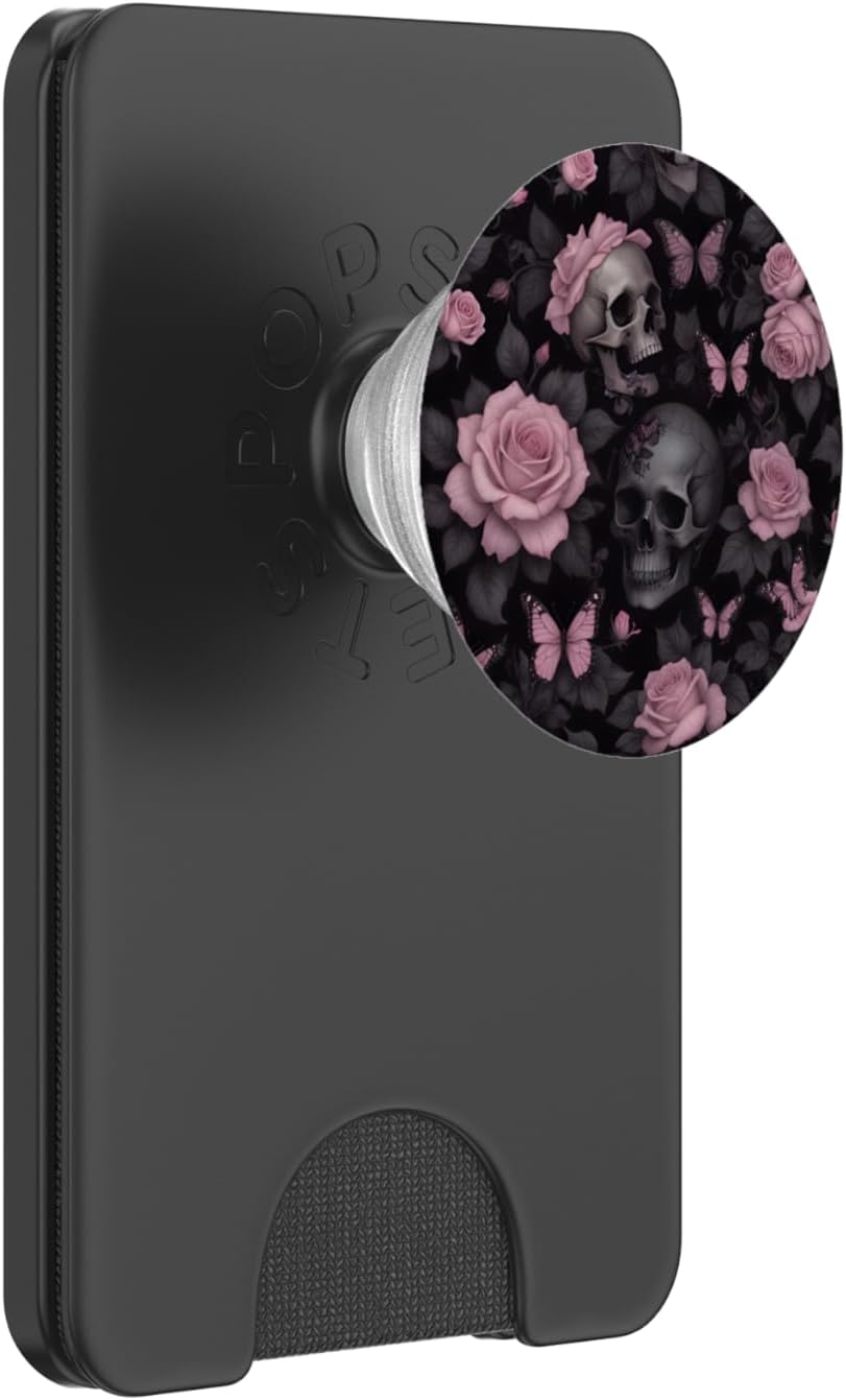 Gothic Flowers Goth Skull Butterflies PopSockets PopGrip for MagSafe