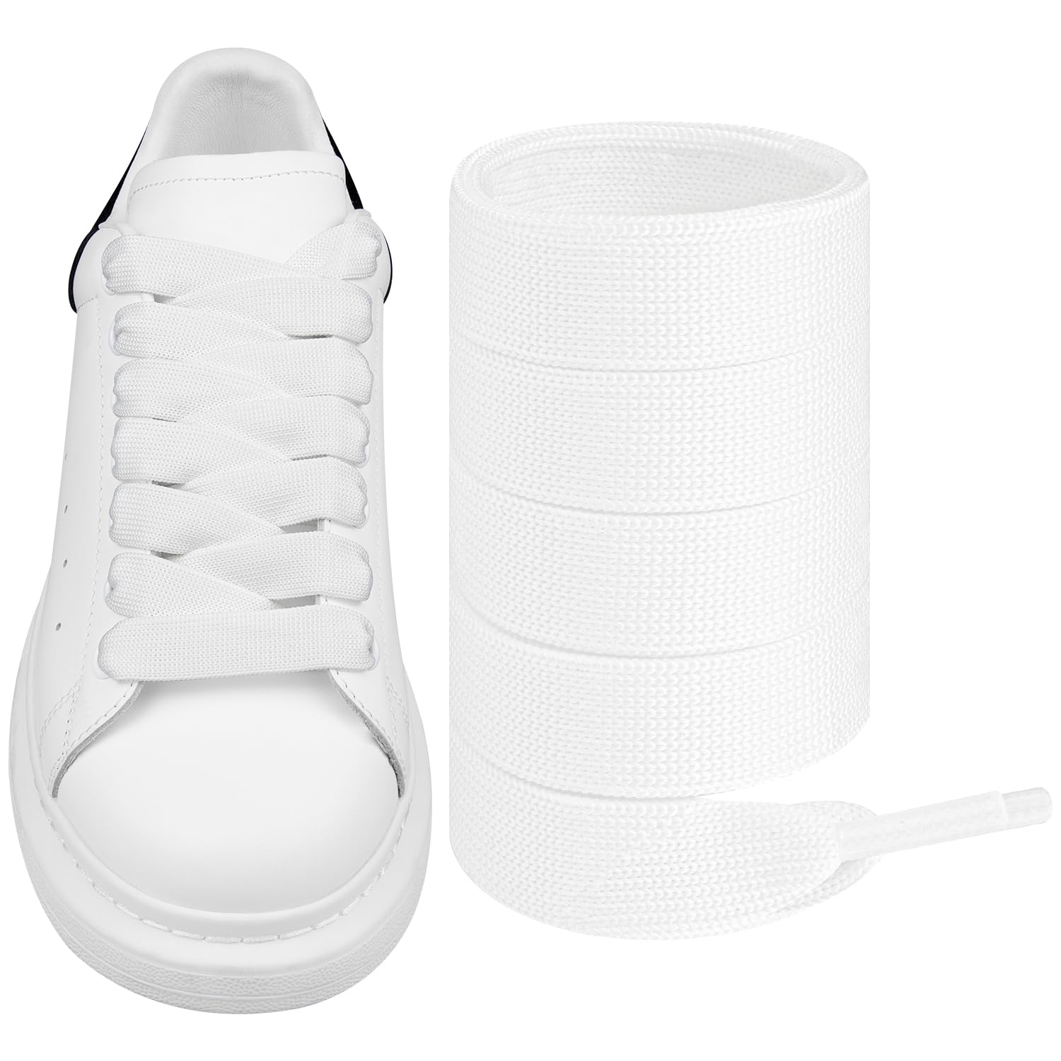 Endoto Shoelaces for Alexander McQueen Flat Shoe Laces Replacement Sneaker Shoes