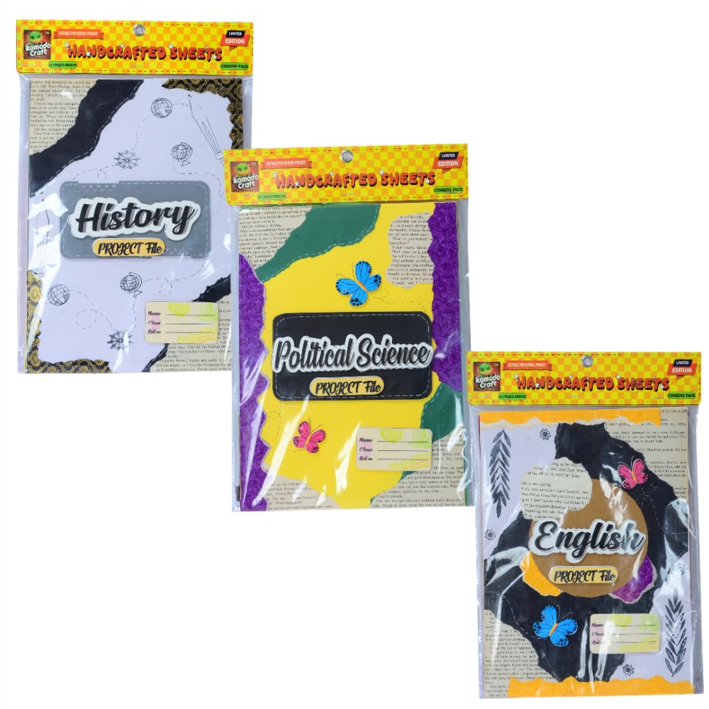 Komodo HANCRAFTED Sheets/Combo Pack/ENG + POL SCI + History / A4 Size Sheets