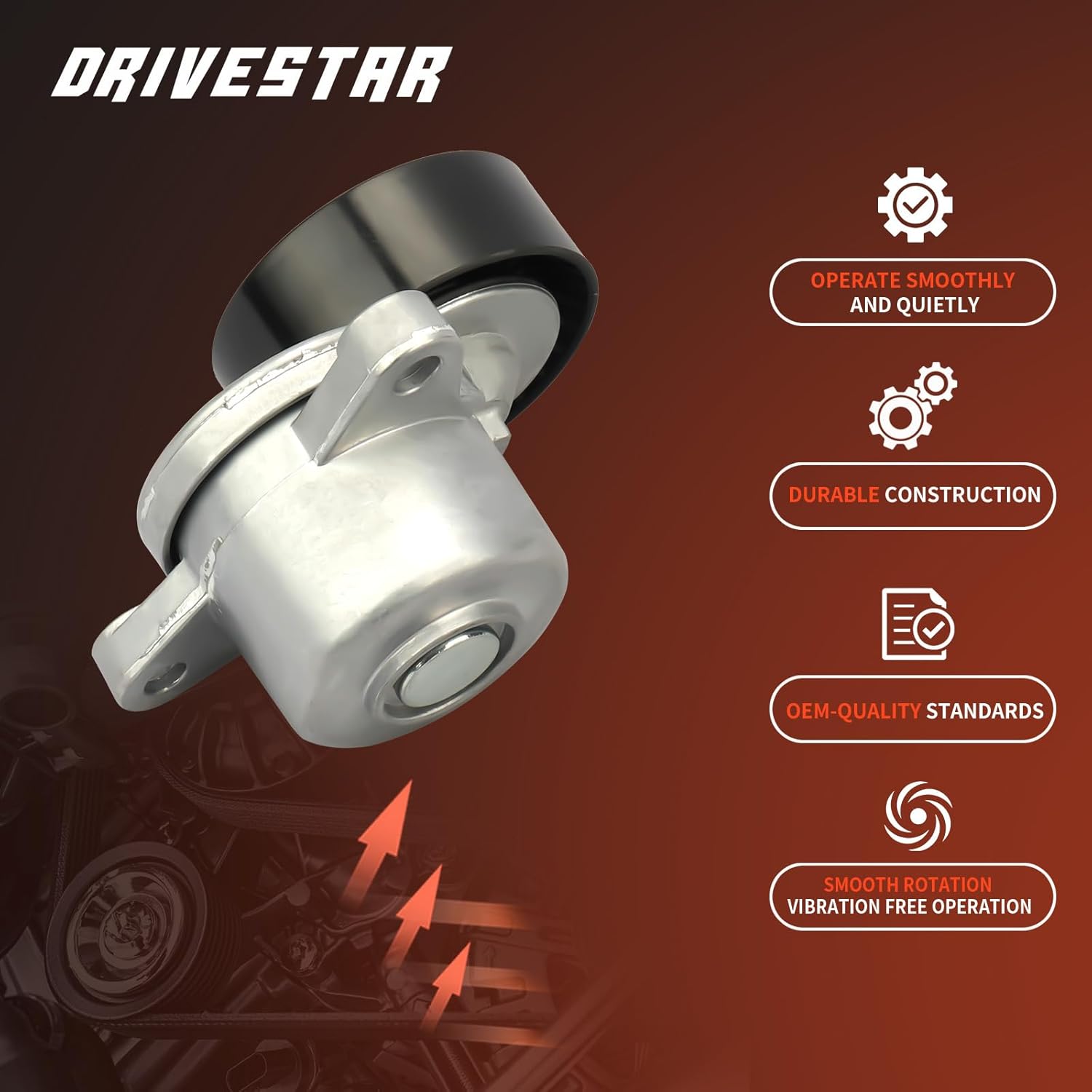 DRIVESTAR 3R3E6B209EE Belt Tensioner Pulley Assembly Compatible for 2011-2017 Ford F-150 2011-17 Mustang 2015-2022 Transit-150 Transit-250 Transit-350 2015-2017 Lincoln Navigator 3.5L 3.7L V6