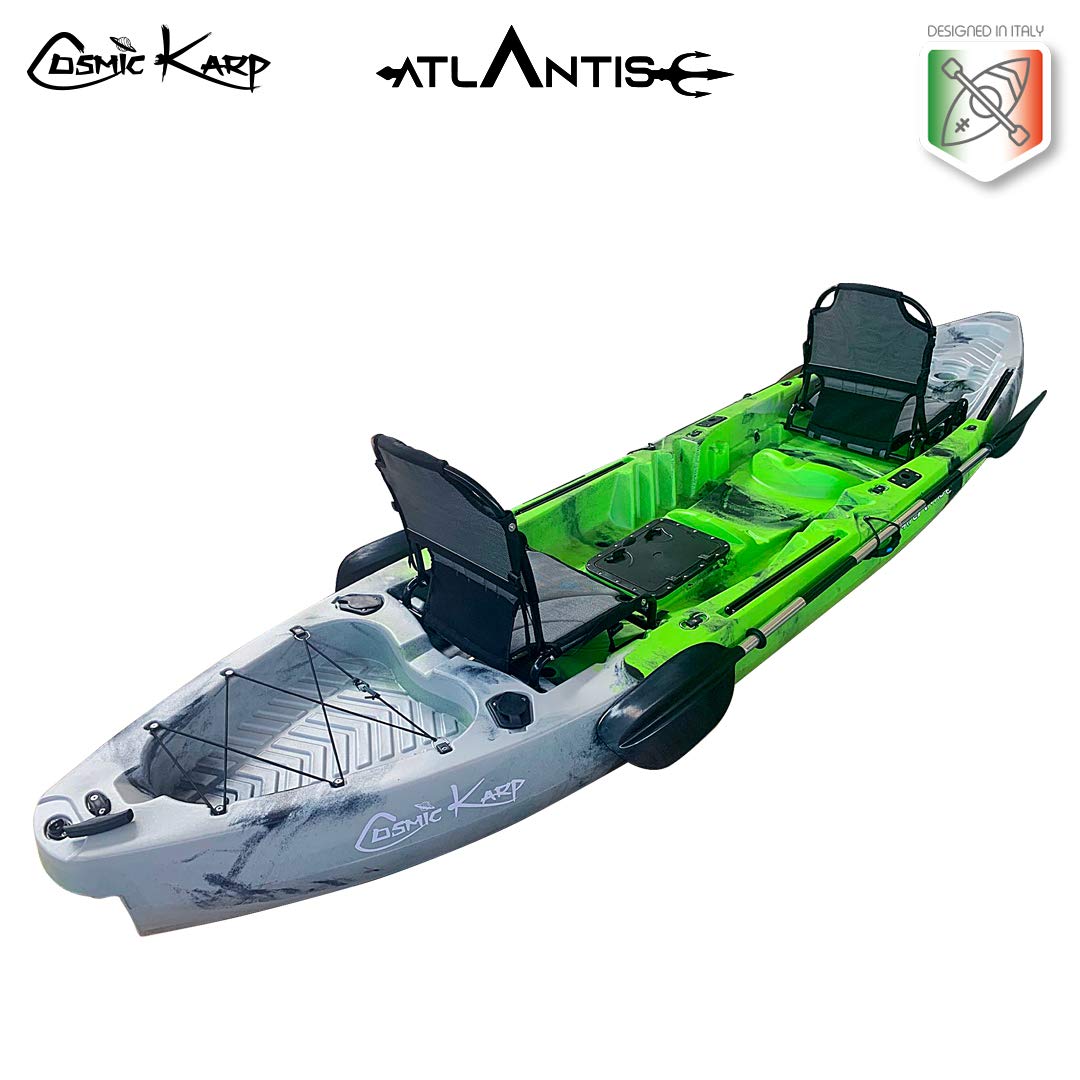 Atlantis, Kayak-Canoa, Cosmic KARP, 390 cm, Verde o Grigia, 2 Gavoni, 2 Seggiolini, 2 Pagaie