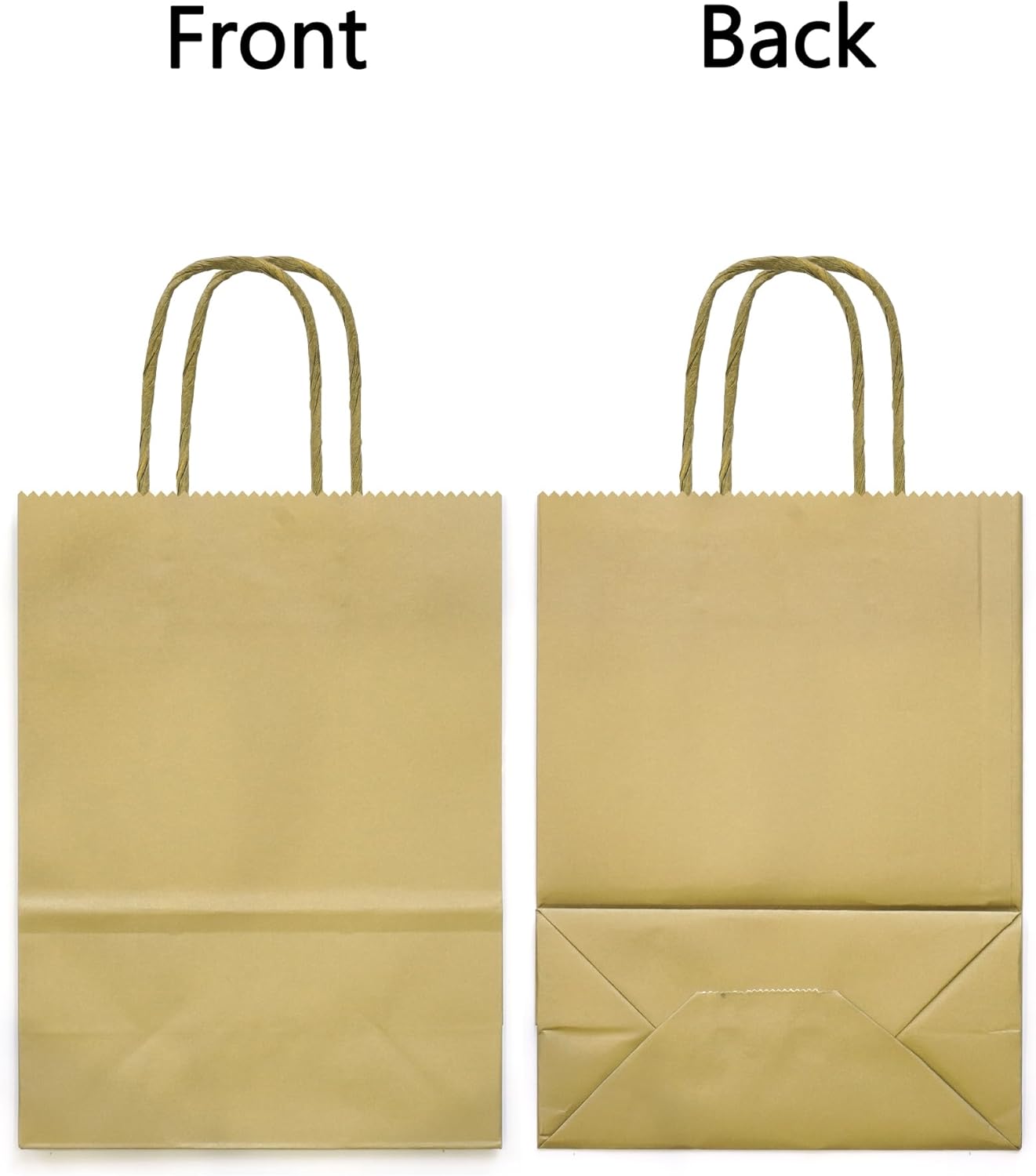 AZOWA Bronzing Gold Gift Bags Mini Kraft Paper Bags with Handles (4.7 x 2.4 x 6 in, Gold, 25 Pcs) - Image 5