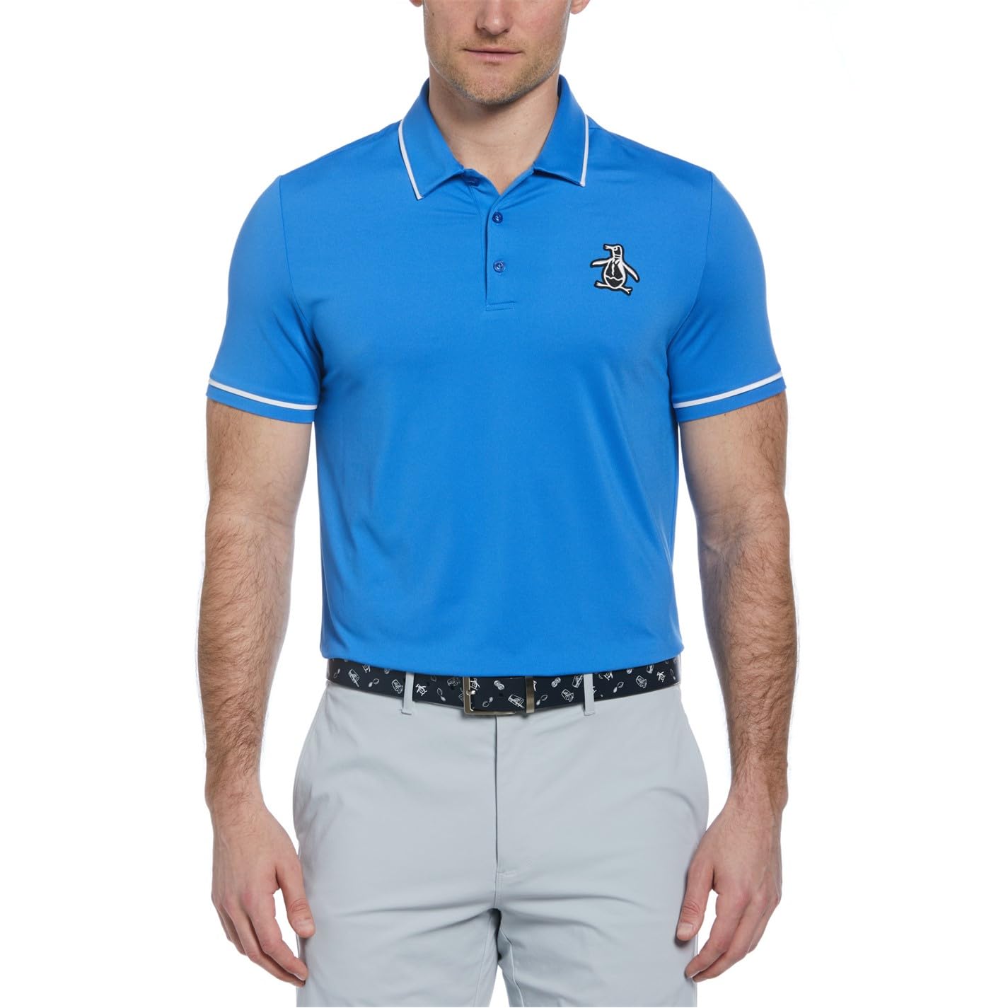 Original Penguin Golf Men' Blue Pg Heritage Short-Sleeve Performance Polo in Size S, Sports Direct
