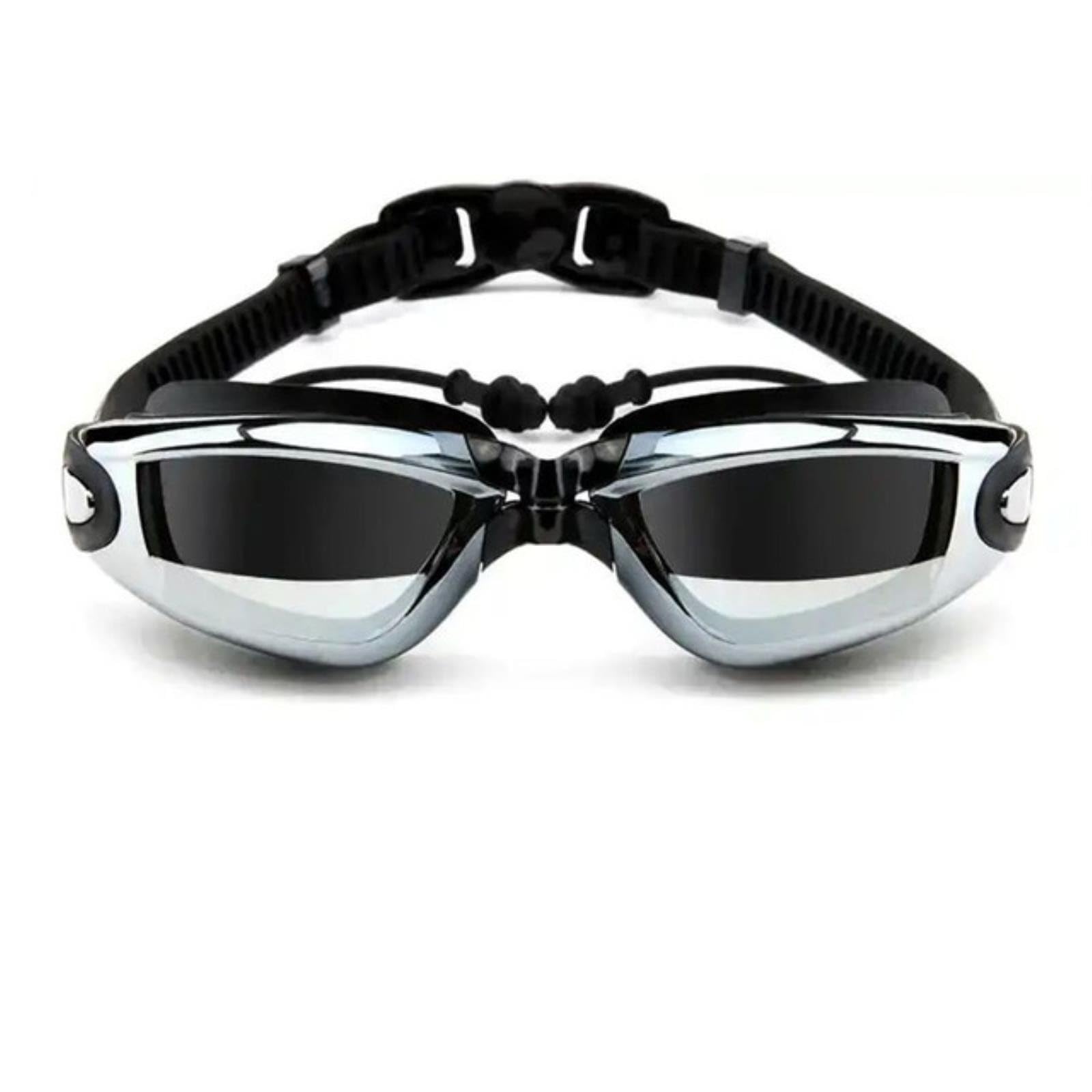 QIUNI Gafas de natación para adultos para miopía con tapón para los oídos, gafas de piscina profesionales antivaho para hombres y mujeres, gafas ópticas impermeables al por mayor