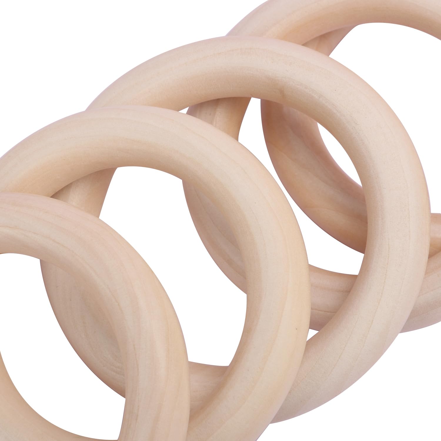 80 Stück Holzringe zum Basteln, Naturholzringe für Makramee, Schmuckherstellung und Bastelarbeiten, unlackierte glatte Holzringe, von 2,2/76/3,5/4/5,2 Zoll GNIEMCKIN