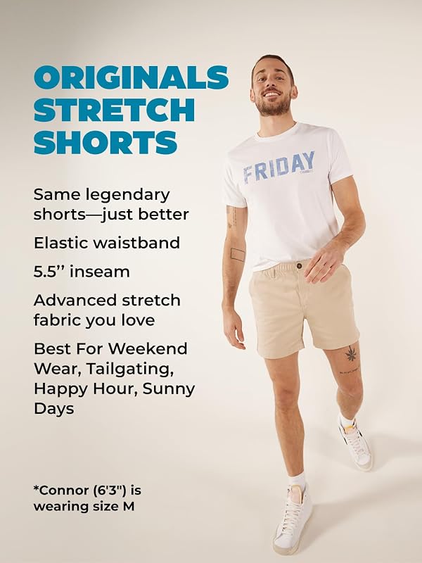 Chubbies Chino Shorts Men 5.5 Inch - Mens Shorts Casual with Elastic Waistband, Side and Back Pockets, Stretch Cotton Blend (Khakinators, Small) by Chubbies - Used condition - Image 4