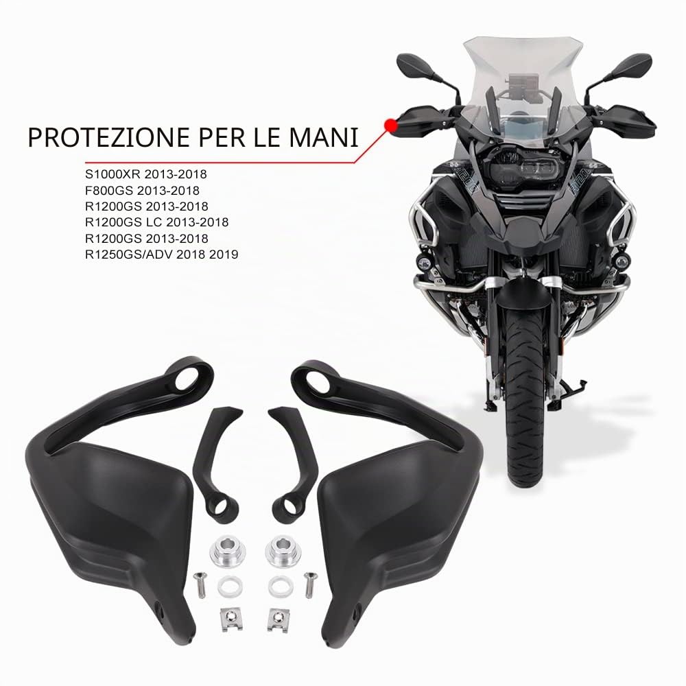 Anxin Protezione per mano in plastica ABS per moto S1000XR F800GS R1200GS R1200GS LC 2013-2018 R1250GS/ADV 2018 2019 Nero