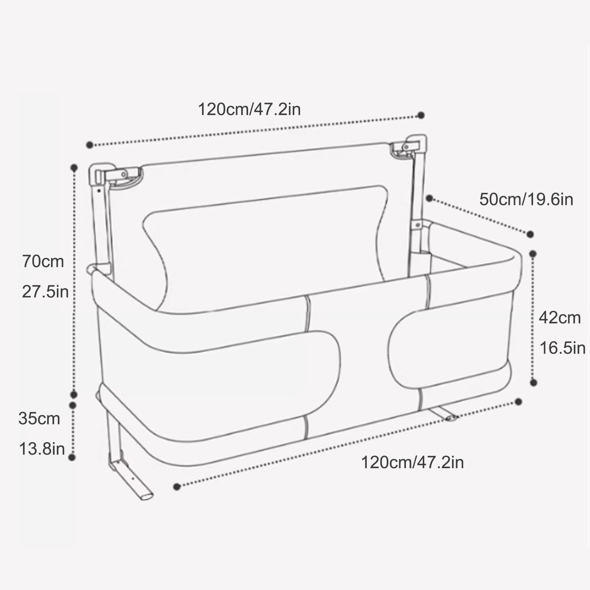 Culla da Comodino 3 in 1, Baby Bedside Sleeper, Culla Next to Me, Culla da Comodino per Neonati, Culla Portatile Pieghevole, Finestra in Rete Traspirante e visibile, Facile da Montare(Gray)