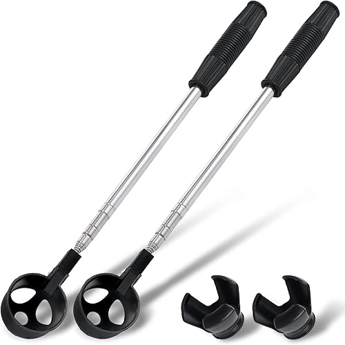 2 juegos de recuperadores de pelotas de golf para agua de 7 pies, herramienta telescópica de golf con clip de bloqueo, captura de pelota de golf