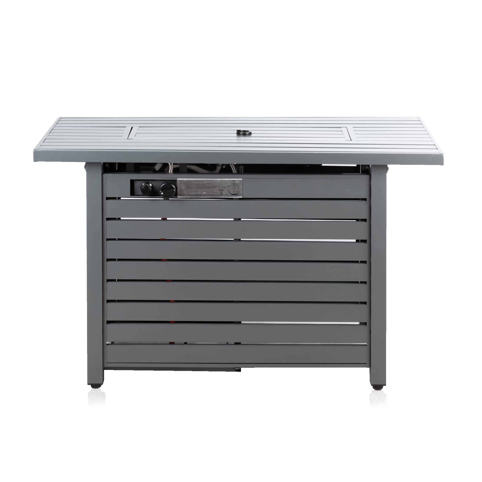 Fire Mountain Garden Fire Pit - Rectangular Outdoor Gas Fire Pit Table, Regulator & Protective Cover Included, 106x51cm, Grey Design Fire Pits for Garden, 13kW, Outdoor Fire Pits Garden Accessories
