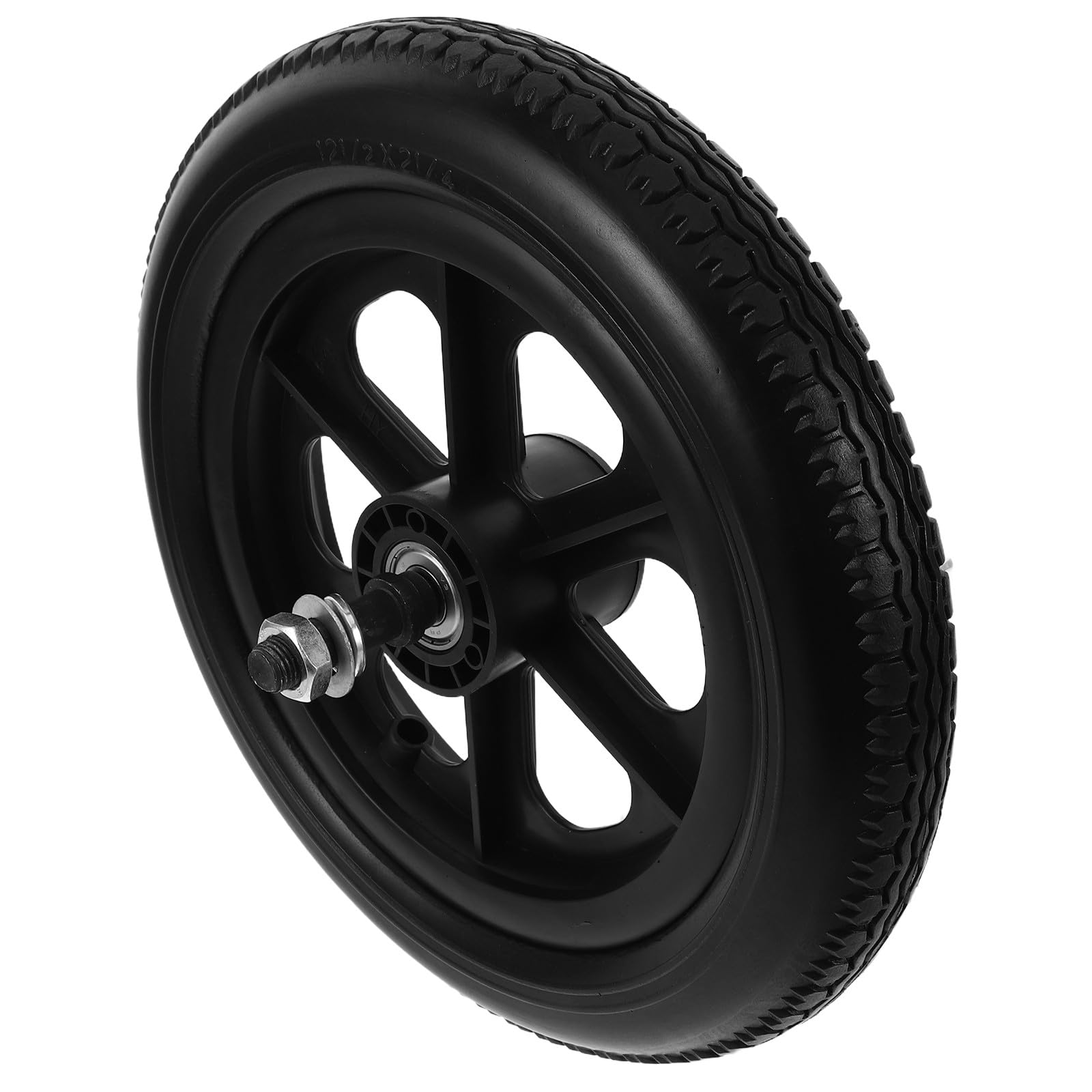 Rueda Trasera Sólida Neumático Antideslizante de Pu de 12 Pulgadas para Silla de Ruedas y Cochecito para Actividades y Paseos Largos